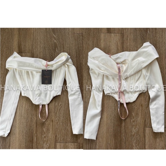HOUSE OF CB ‘Evita’ White Off the Shoulder Corset Top - Picture 8 of 11
